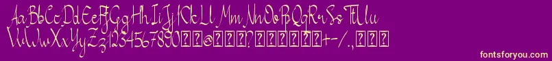 Callita Font – Yellow Fonts on Purple Background