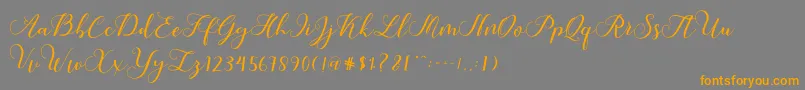 Callme Script Font – Orange Fonts on Gray Background