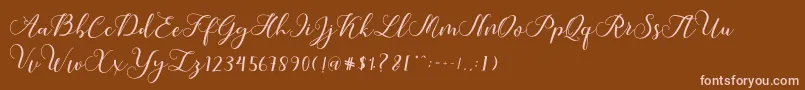 Czcionka Callme Script – różowe czcionki na brązowym tle