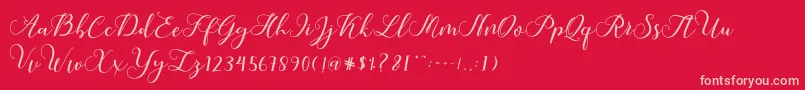 Callme Script Font – Pink Fonts on Red Background