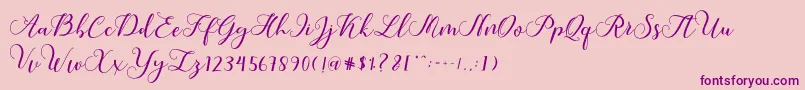 Callme Script Font – Purple Fonts on Pink Background