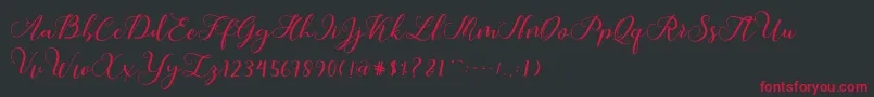 Callme Script-Schriftart – Rote Schriften auf schwarzem Hintergrund