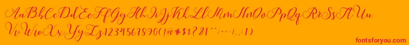 Callme Script Font – Red Fonts on Orange Background