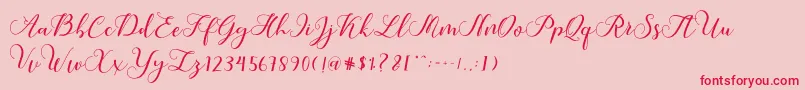 Callme Script Font – Red Fonts on Pink Background