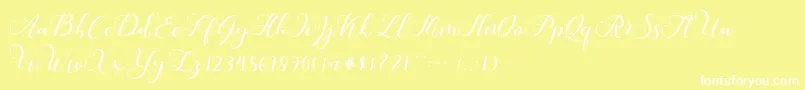 Callme Script Font – White Fonts on Yellow Background