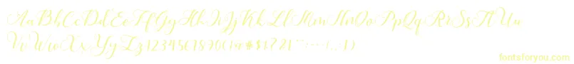 Callme Script-fontti – keltaiset fontit valkoisella taustalla