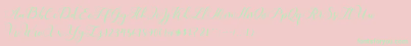 Callme Script-Schriftart – Grüne Schriften auf rosa Hintergrund