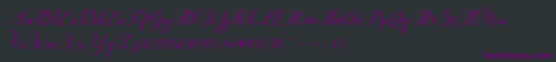 Callme Script Font – Purple Fonts on Black Background