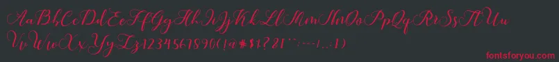 Callme Script-Schriftart – Rote Schriften auf schwarzem Hintergrund