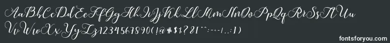 Callme Script Font – White Fonts on Black Background