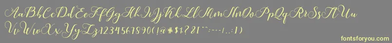 Callme Script Font – Yellow Fonts on Gray Background