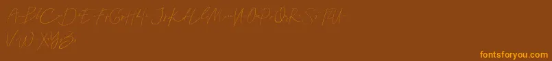 Callous demo-Schriftart – Orangefarbene Schriften auf braunem Hintergrund