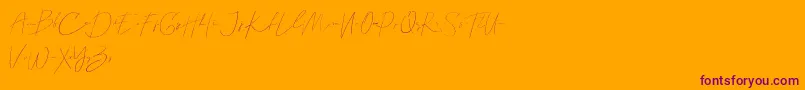 Czcionka Callous demo – fioletowe czcionki na pomarańczowym tle