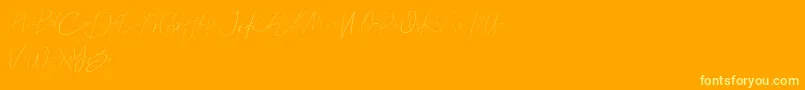 Callous demo Font – Yellow Fonts on Orange Background