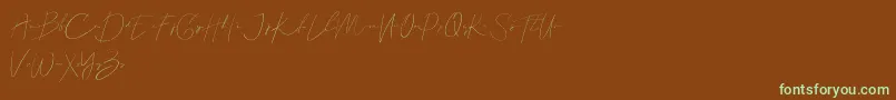 Callous demo Font – Green Fonts on Brown Background
