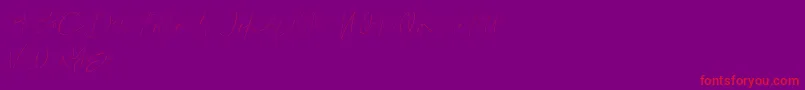Callous demo-Schriftart – Rote Schriften auf violettem Hintergrund