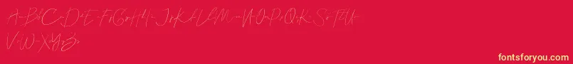 Шрифт Callous demo – жёлтые шрифты на красном фоне