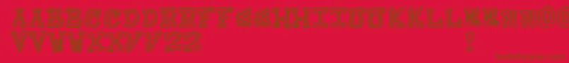 Raditad-Schriftart – Braune Schriften auf rotem Hintergrund