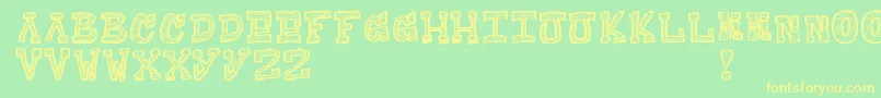 Raditad Font – Yellow Fonts on Green Background