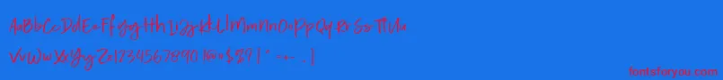 Calorie Demo-Schriftart – Rote Schriften auf blauem Hintergrund