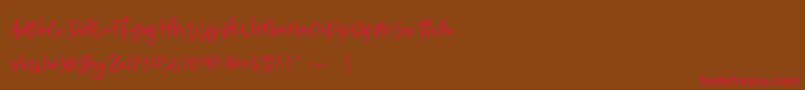 Calorie Demo Font – Red Fonts on Brown Background