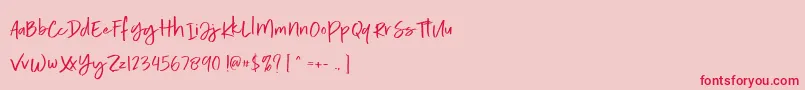 Calorie Demo Font – Red Fonts on Pink Background
