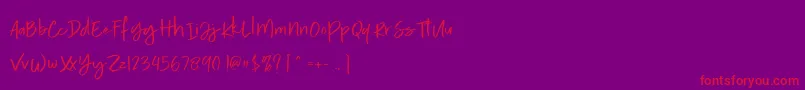 Calorie Demo Font – Red Fonts on Purple Background