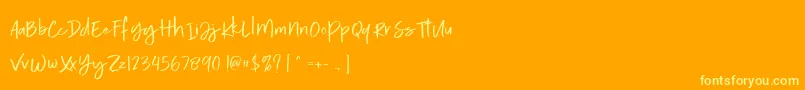 Calorie Demo Font – Yellow Fonts on Orange Background