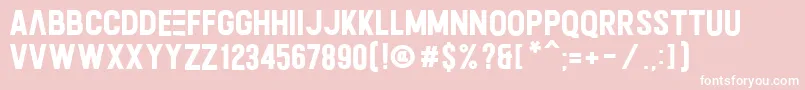 Fonte Calvier – fontes brancas em um fundo rosa