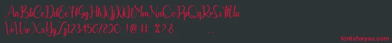 Calyana Personal Use Only Font – Red Fonts on Black Background