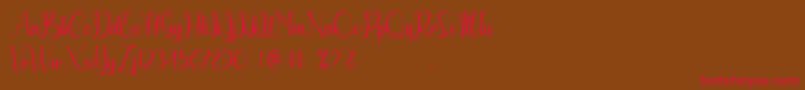 Calyana Personal Use Only Font – Red Fonts on Brown Background