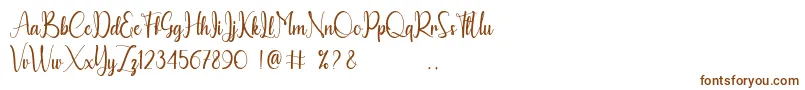 Шрифт Calyana Personal Use Only – коричневые шрифты на белом фоне