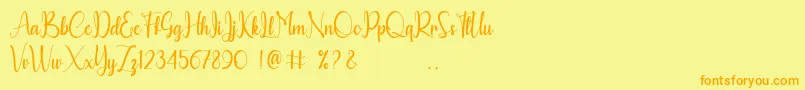 More about Calyana Personal Use Only Font Calyana Personal Use Only Font – Orange Fonts on Yellow Background
