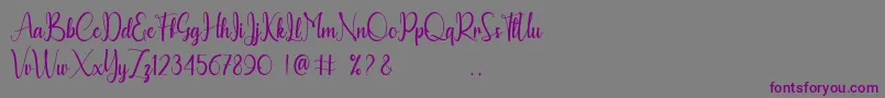 Шрифт Calyana Personal Use Only – фиолетовые шрифты на сером фоне