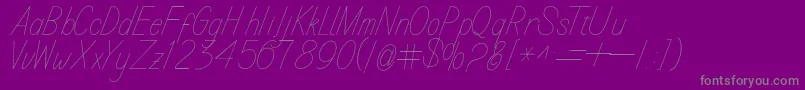 Calysta-Schriftart – Graue Schriften auf violettem Hintergrund
