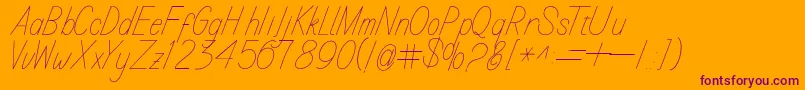 Calysta-Schriftart – Violette Schriften auf orangefarbenem Hintergrund
