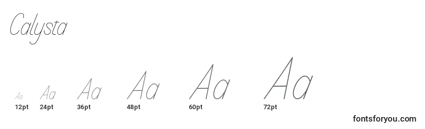 Calysta Font Sizes