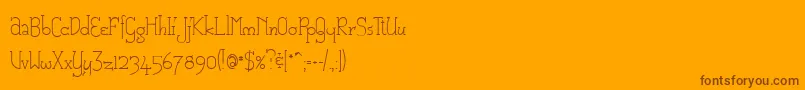 CAM     -Schriftart – Braune Schriften auf orangefarbenem Hintergrund