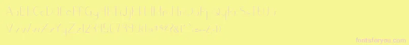 Camaly regular-fontti – vaaleanpunaiset fontit keltaisella taustalla