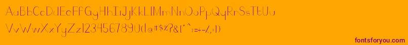 Camaly regular Font – Purple Fonts on Orange Background