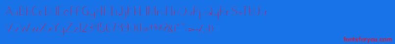 フォントCamaly regular – 赤い文字の青い背景