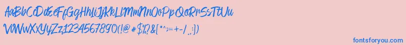 Cambridgedemo Font – Blue Fonts on Pink Background