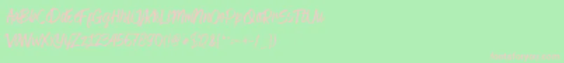 Cambridgedemo-Schriftart – Rosa Schriften auf grünem Hintergrund