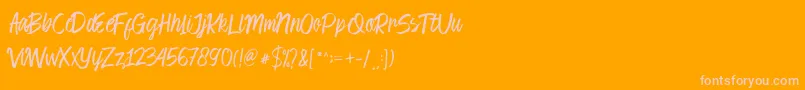 Fonte Cambridgedemo – fontes rosa em um fundo laranja