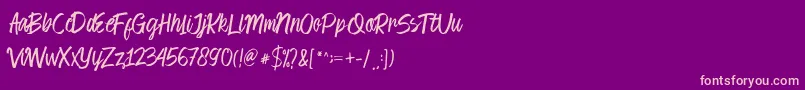 Cambridgedemo-Schriftart – Rosa Schriften auf violettem Hintergrund