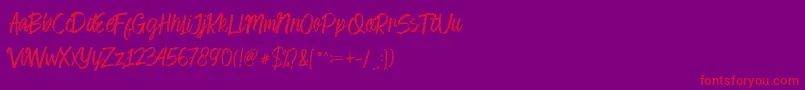 Cambridgedemo Font – Red Fonts on Purple Background