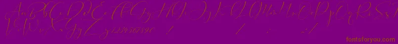 Cameliya Stark-Schriftart – Braune Schriften auf violettem Hintergrund