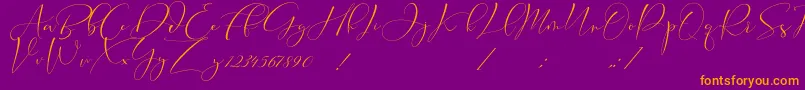 Cameliya Stark Font – Orange Fonts on Purple Background