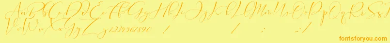 Cameliya Stark Font – Orange Fonts on Yellow Background