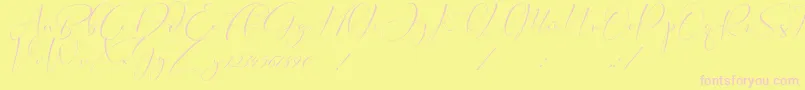 Cameliya Stark Font – Pink Fonts on Yellow Background